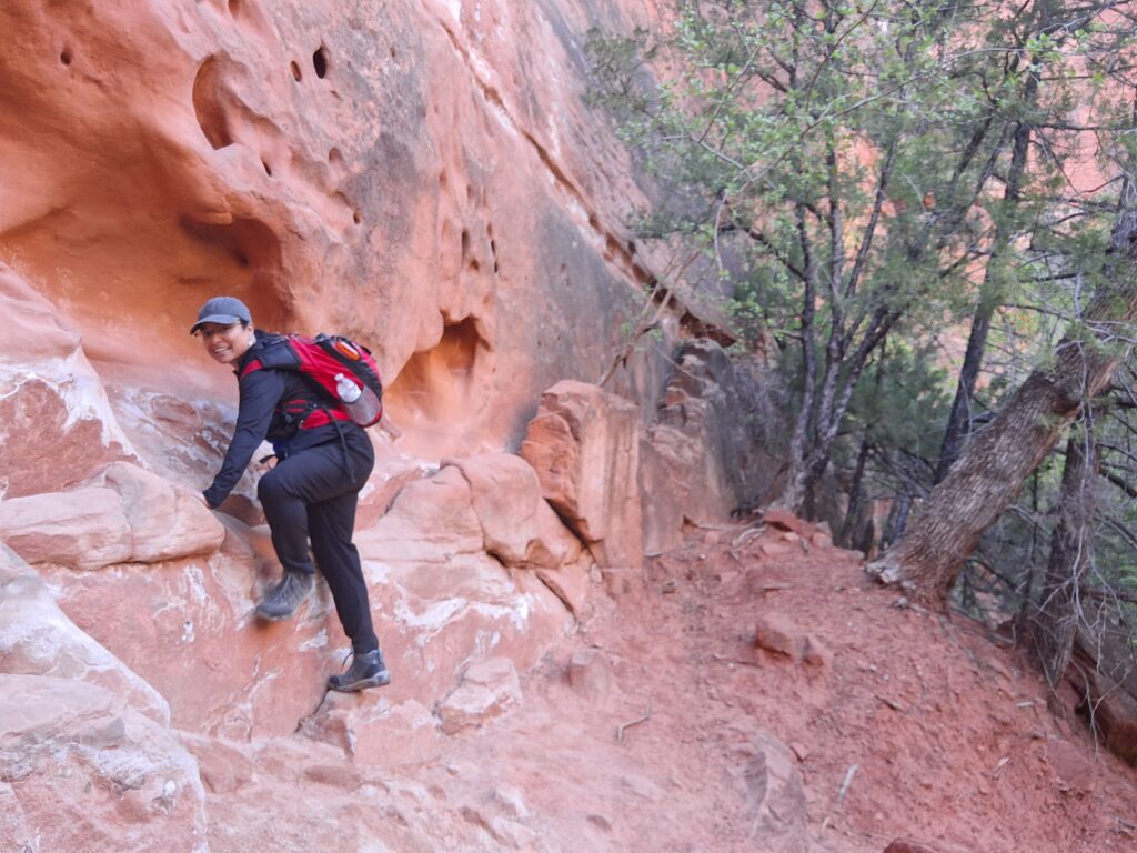 There I was, gasping at the beauty and splendor of Zion National Park! With its towering cliffs, narrow gorges, the Virgin River, and stunning vistas, Zion is truly a jewel of the American Southwest. Hikers of all levels can bask in the beauty of this park via many trail choices.